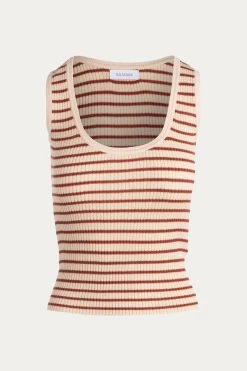 STRIPED RIBBED TANK