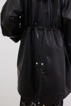 HOODED LAMBSKIN LEATHER COAT -Varley Store CT03 5