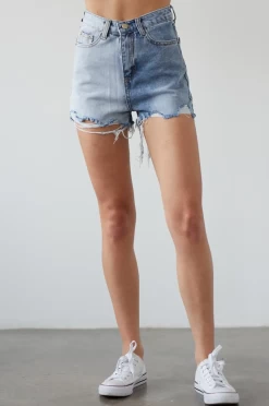 TWO-TONE COLORBLOCKED DENIM SHORTS -Varley Store ScreenShot2021 11 13at5.40.01AM