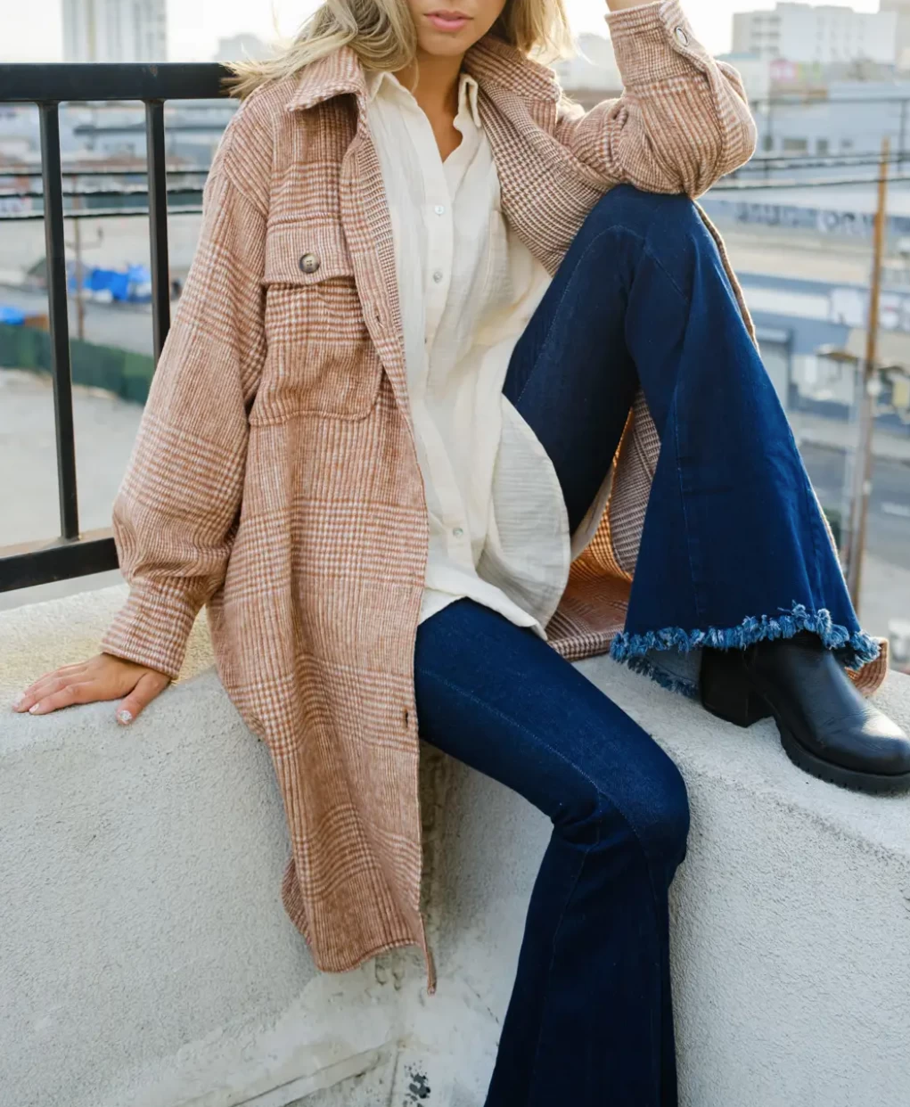 HOUNDSTOOTH BRUSHED SHIRT-JACKET 2 HOUNDSTOOTH BRUSHED SHIRT-JACKET - Image 2