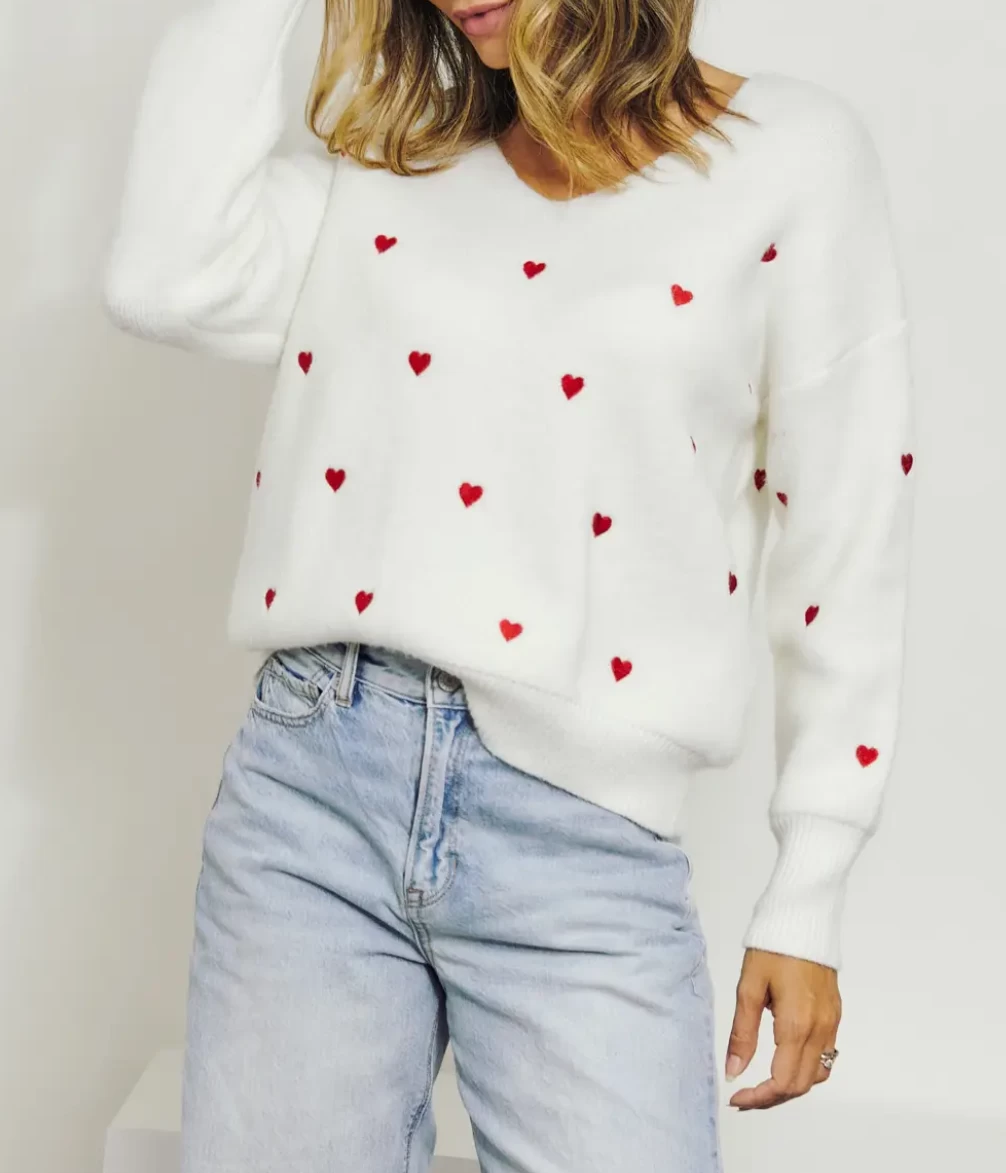 CROSS MY HEART EMBROIDERED SWEATER 4 CROSS MY HEART EMBROIDERED SWEATER - Image 4