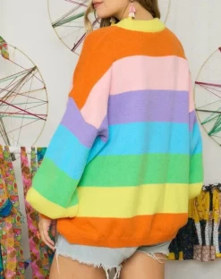RAINBOW STRIPED CREWNECK SWEATER 7 RAINBOW STRIPED CREWNECK SWEATER -Varley Store ScreenShot2021 11 29at4.51.11PM