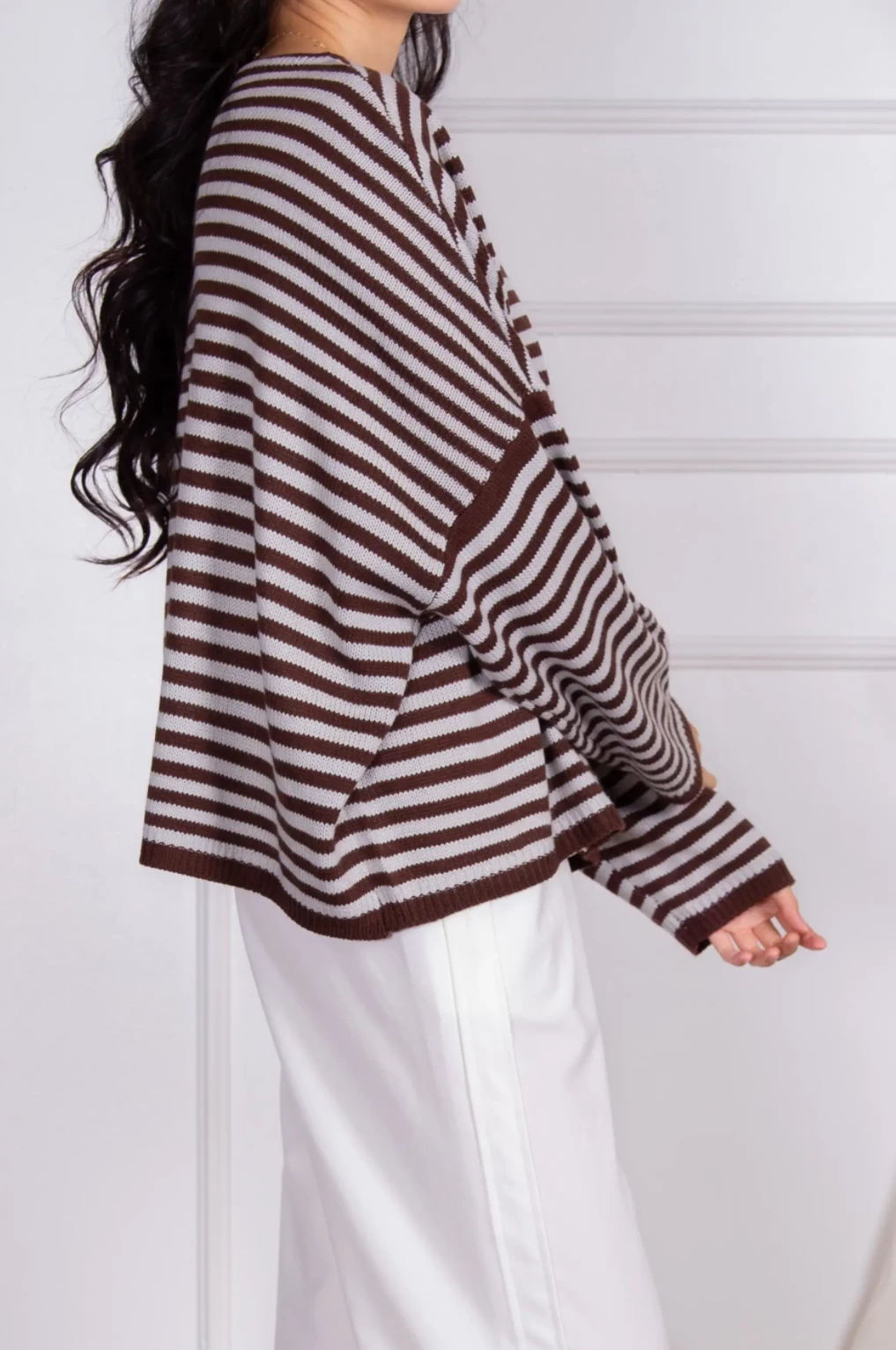 DROPPED-SHOULDER STRIPED KNIT SWEATER 4 DROPPED-SHOULDER STRIPED KNIT SWEATER - Image 4