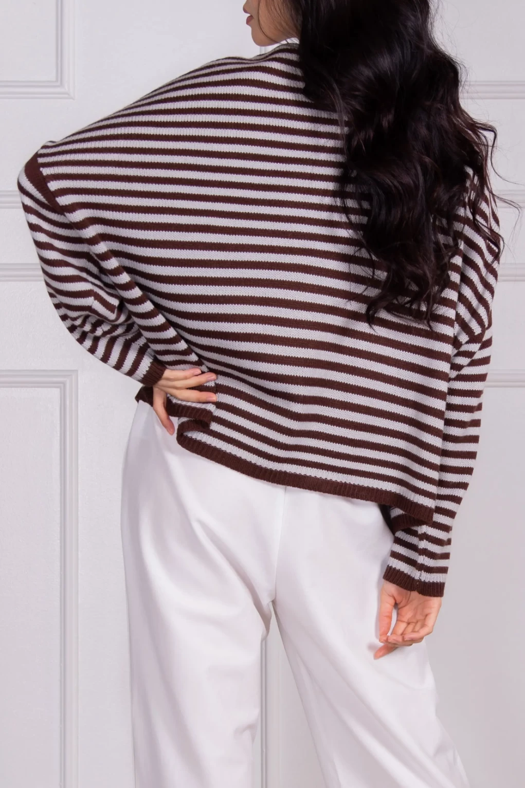 DROPPED-SHOULDER STRIPED KNIT SWEATER 5 DROPPED-SHOULDER STRIPED KNIT SWEATER - Image 5