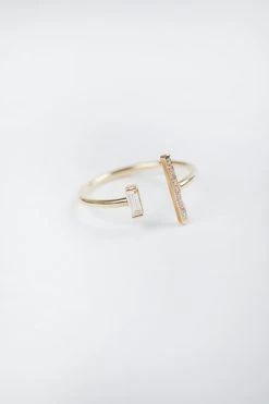 STICK AND BAGUETTE OPEN RING