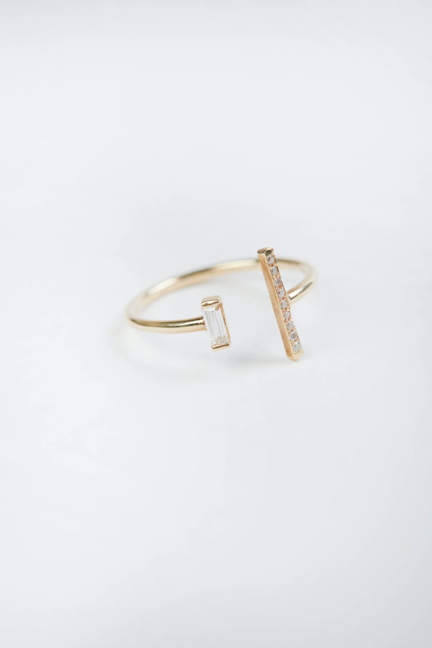 STICK AND BAGUETTE OPEN RING 1 STICK AND BAGUETTE OPEN RING