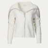 LUXE CASHMERE RIBBED ZIP UP JACKET