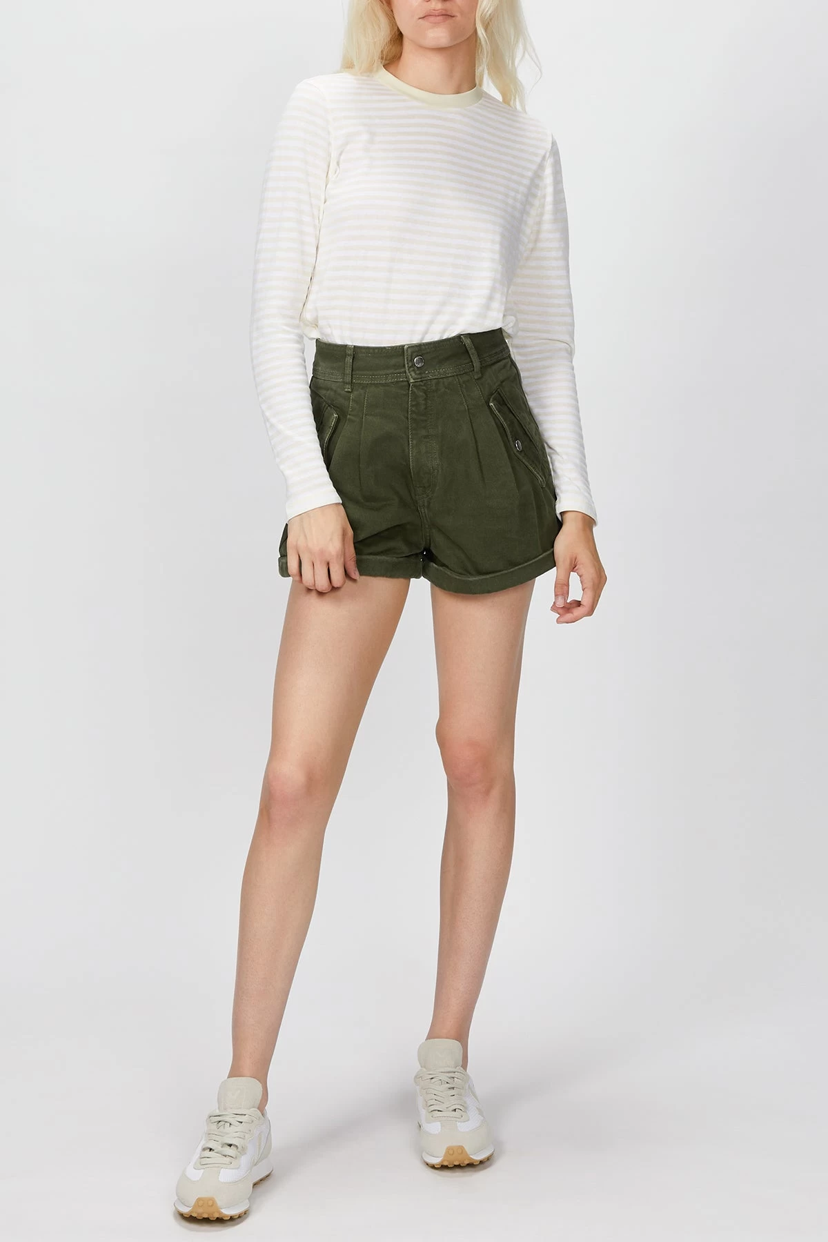 THE KOOPLES STRETCH LINEN KHAKI SHORTS 2 THE KOOPLES STRETCH LINEN KHAKI SHORTS - Image 2