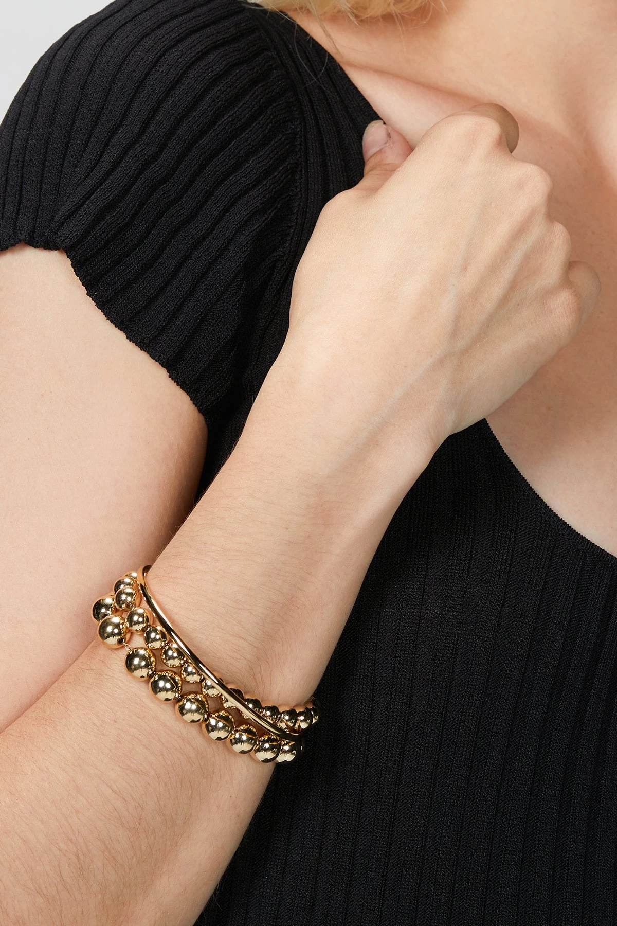 MEDIUM GOLD BALL BRACELET 3 MEDIUM GOLD BALL BRACELET - Image 3