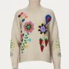 HAND-EMBROIDERED CASHMERE AND WOOL-BLEND TURTLENECK SWEATER