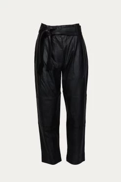 PLEATED LEATHER PANT