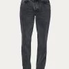 THE CASEY HIGH-RISE CRISS CROSS STRAIGHT-LEG JEANS