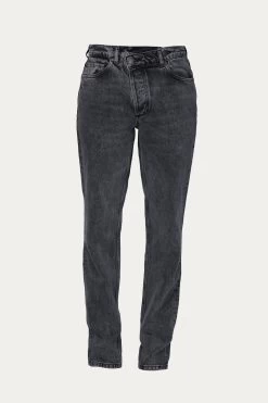THE CASEY HIGH-RISE CRISS CROSS STRAIGHT-LEG JEANS