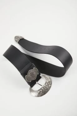 THE KOOPLES BLACK LEATHER BELT WITH METAL BUCKLE -Varley Store SilenceCoStudioEcommDec1520201034