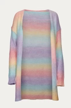 OPEN-FRONT RAINBOW CARDIGAN