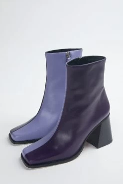 ALOHAS SOUTH COLORBLOCK PATENT-LEATHER ANKLE BOOTS