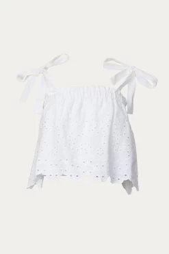 CROPPED BRODERIE ANGLAISE COTTON TOP