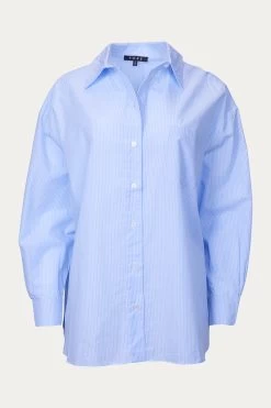 STRIPED BOYFRIEND COTTON-POPLIN SHIRT