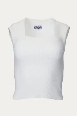 AMARA RIBBED-KNIT SLEEVELESS TOP