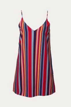 MULTICOLOR STRIPED SLEEVELESS MINI DRESS
