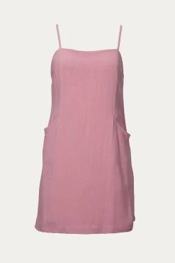 FRONT-POCKET LINEN-BLEND MINI DRESS