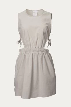 CUTOUT COTTON-TWILL MINI DRESS