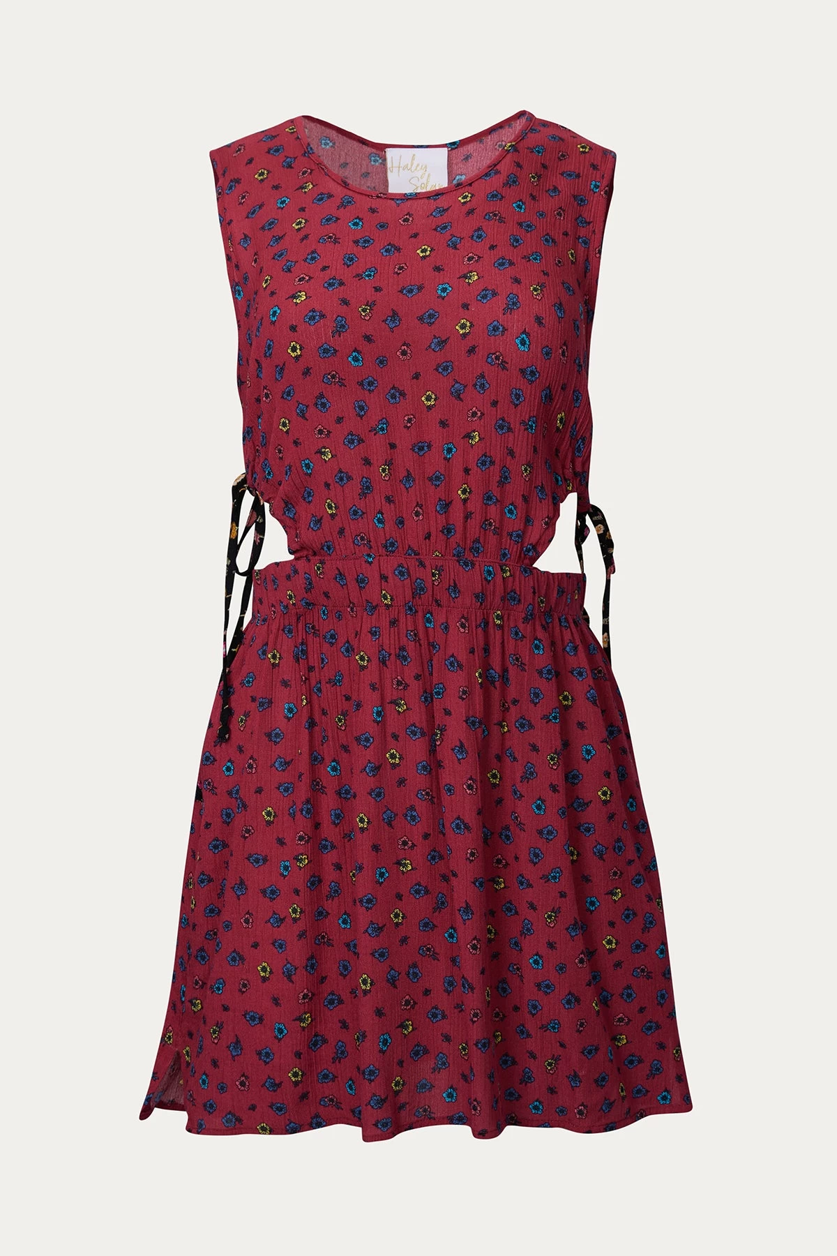 CUTOUT FLORAL-PRINT GAUZE MINI DRESS 1 CUTOUT FLORAL-PRINT GAUZE MINI DRESS