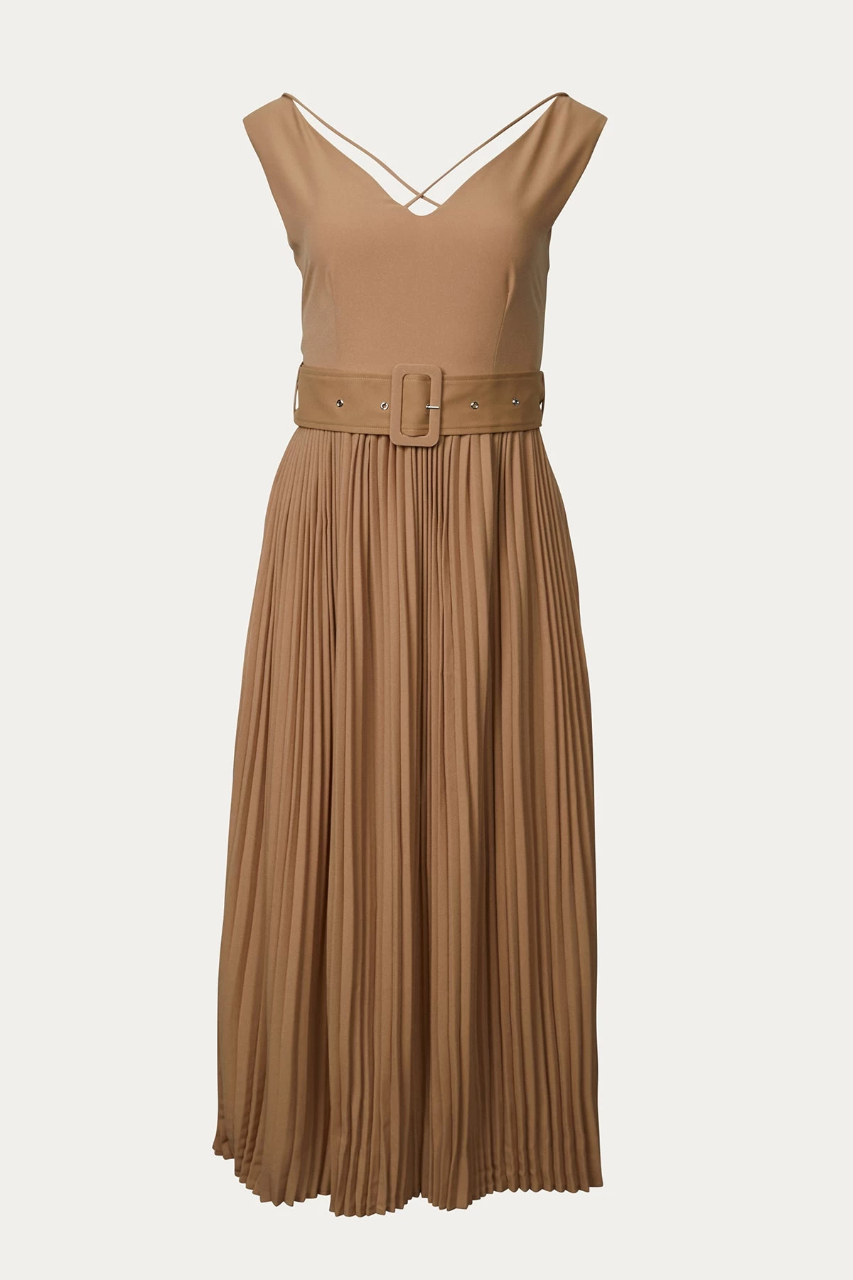 ROWAN BELTED PLEATED CHIFFON MIDI DRESS 1 ROWAN BELTED PLEATED CHIFFON MIDI DRESS