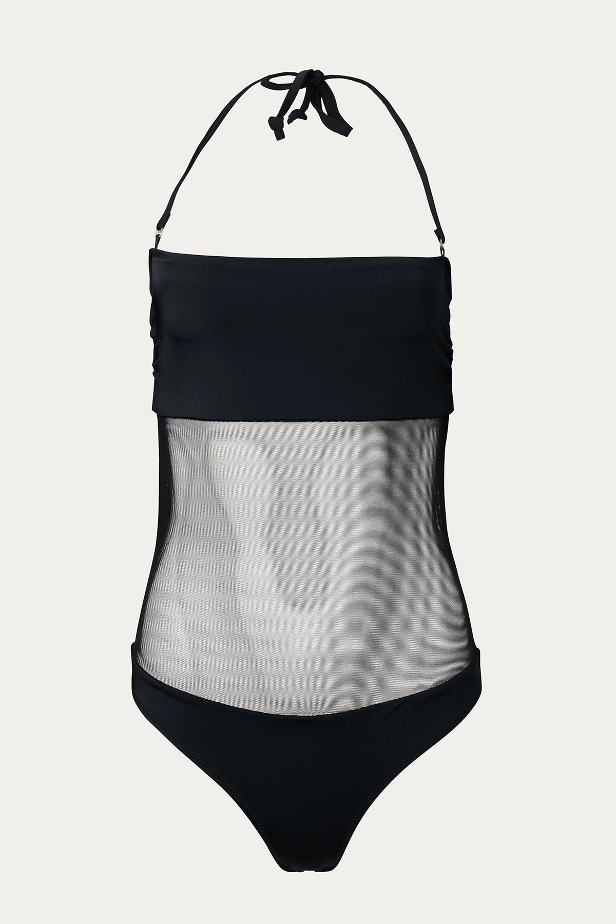 MESH-PANELED BANDEAU SWIMSUIT 1 MESH-PANELED BANDEAU SWIMSUIT