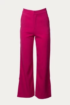 ALICE LINEN-BLEND TWILL STRAIGHT-LEG PANTS