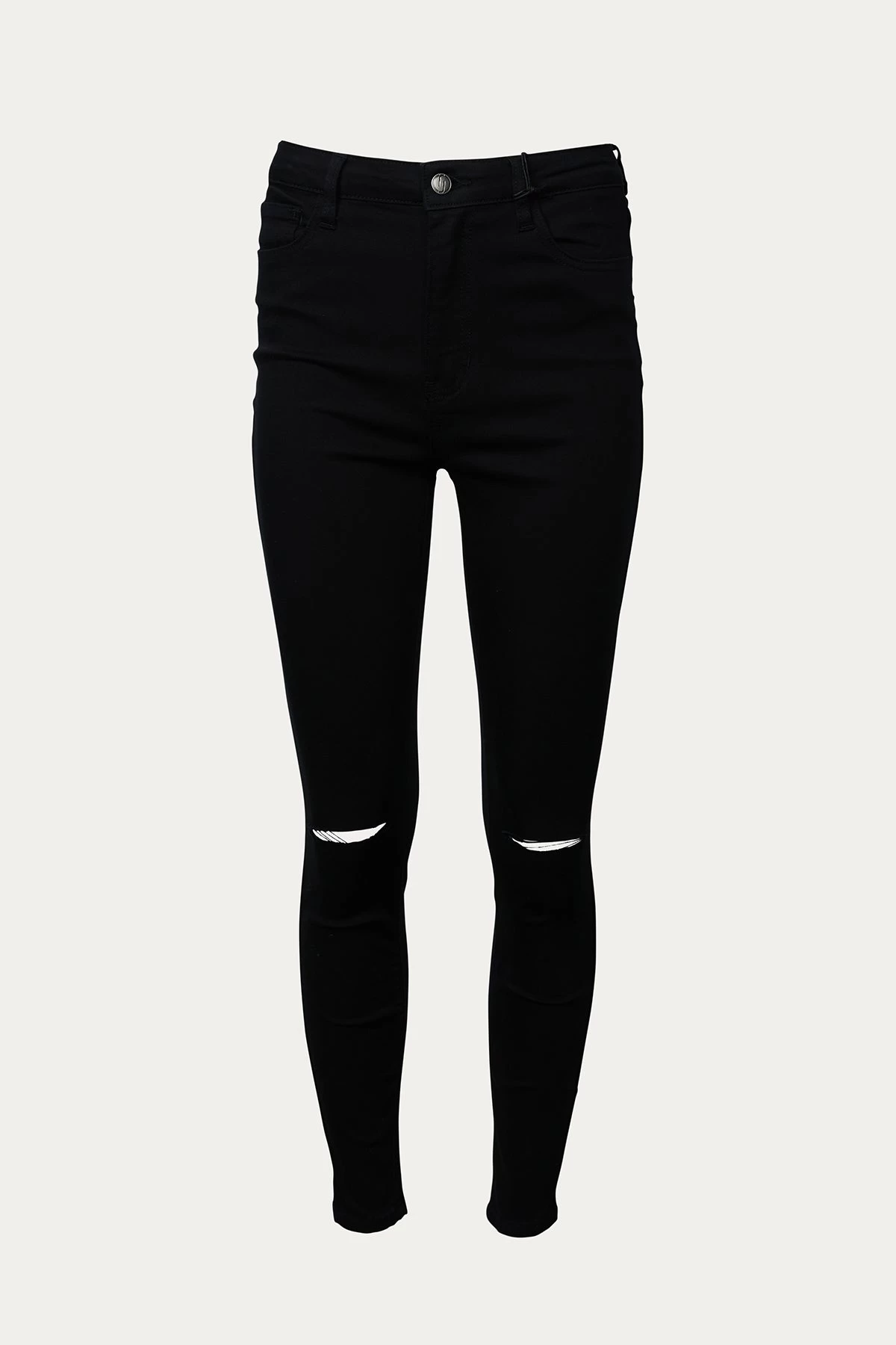 HIGH-RISE DISTRESSED SKINNY JEANS 1 HIGH-RISE DISTRESSED SKINNY JEANS