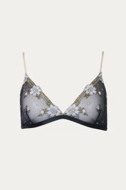 FLORAL-EMBROIDERED SOFT-CUP MESH BRALETTE