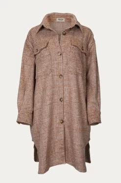 HOUNDSTOOTH BRUSHED SHIRT-JACKET