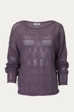 OPEN-KNIT COTTON-BLEND SWEATER