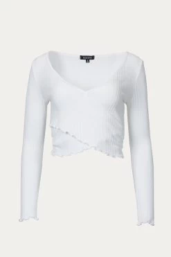 RIBBED CROSS-FRONT TOP