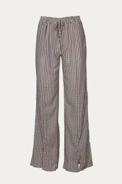 RELAXED SLIT-HEM PRINTED JERSEY PANTS