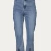 HIGH-RISE SPLIT HEM JEANS