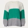 OVERSIZED COLORBLOCK CROCHET KNIT SWEATER