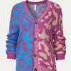 TWO-TONE LEOPARD KNIT CARDIGAN
