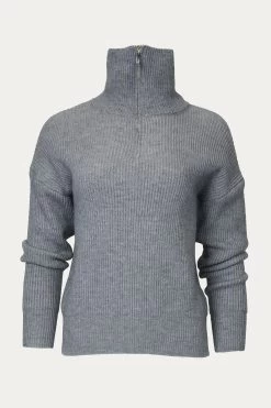 CIUT HALF-ZIP RIBBED SWEATER