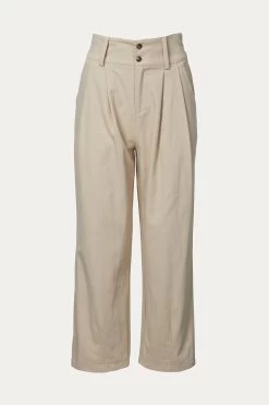 KATE STRAIGHT-LEG PLEATED PANTS
