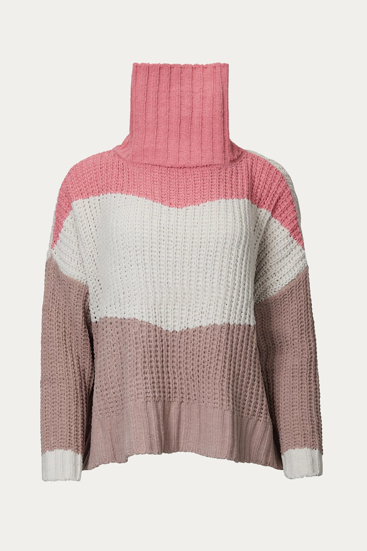 TEXTURED COLORBLOCK TURTLENECK SWEATER 2 TEXTURED COLORBLOCK TURTLENECK SWEATER - Image 2