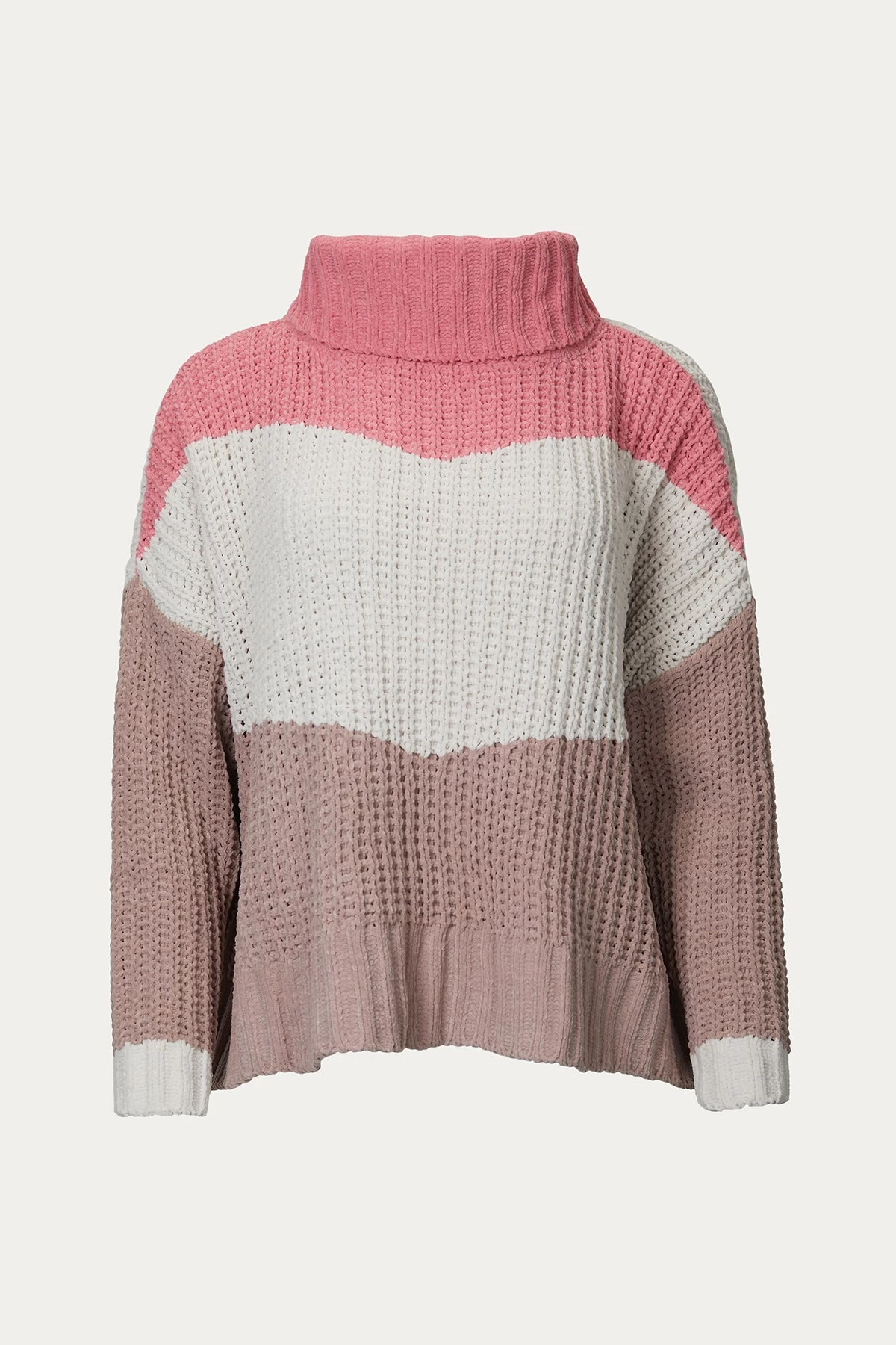 TEXTURED COLORBLOCK TURTLENECK SWEATER 1 TEXTURED COLORBLOCK TURTLENECK SWEATER
