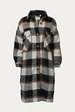 OVERSIZED CHECKED FLANNEL COAT