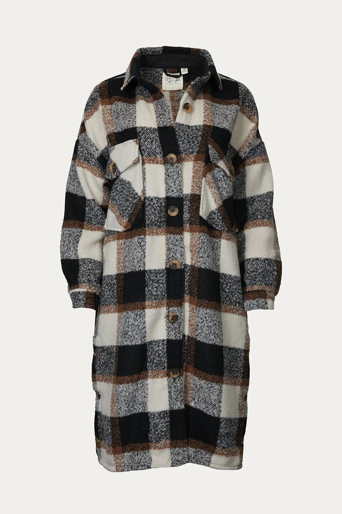 OVERSIZED CHECKED FLANNEL COAT 1 OVERSIZED CHECKED FLANNEL COAT