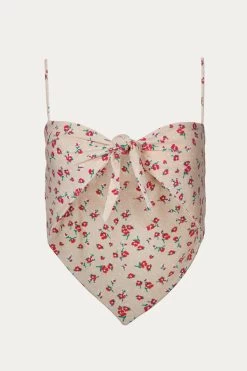 FLORAL STRETCH-CREPE HANDKERCHIEF TOP -Varley Store TheSilenceCoInvisMannequinSep24202110157