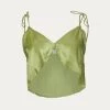CROPPED SATIN SPLIT-FRONT CAMISOLE
