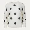 POLKA-DOT INTARSIA KNIT TOP