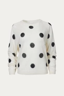 POLKA-DOT INTARSIA KNIT TOP