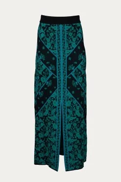 FLORAL KNIT MIDI SKIRT